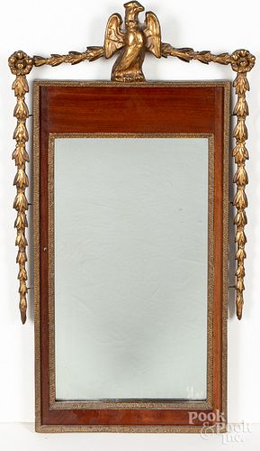 Federal style mahogany and giltwood mirror