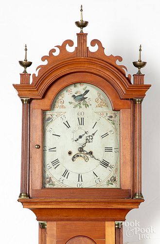 New England Federal cherry tall case clock