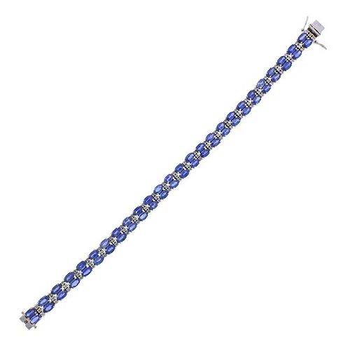 18K Gold 17.20ctw Sapphire Diamond Bracelet