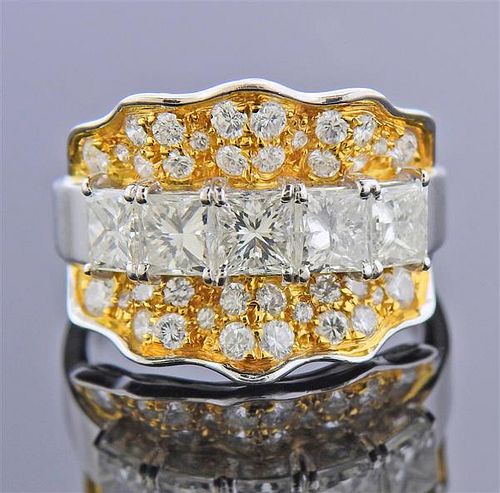 18K Two Tone Gold Diamond Ring