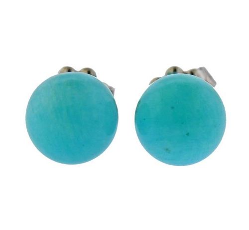 Tiffany &amp; Co Silver Turquoise Stud Earrings