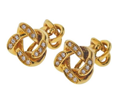 18K Gold Diamond Cufflinks