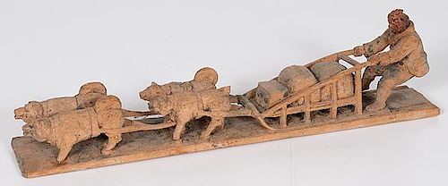 Carved Dogsled Piece 