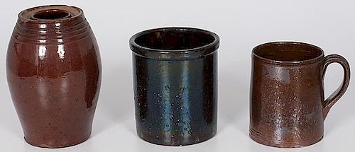Redware Jar and Cann, Plus 