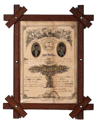 Ohio and Pennsylvania Marriage and Birth Records in Carved Frames 
