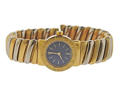 Bvlgari Bulgari Tubogas 18k Gold Watch Bracelet BB192T
