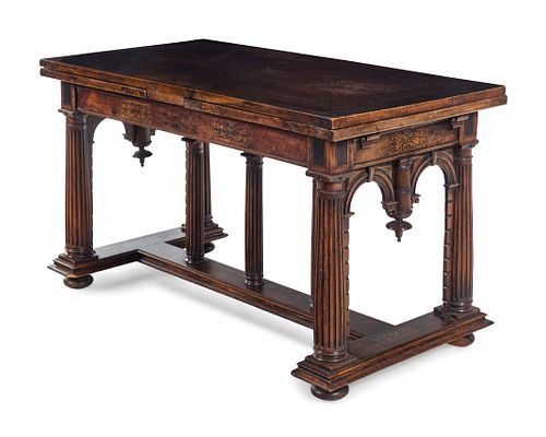 An Italian Walnut Extension Refectory Table