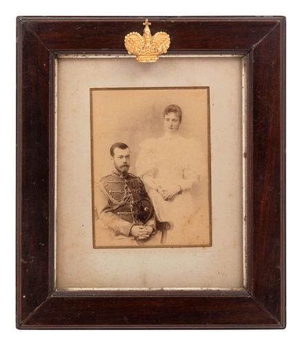 A Russian Imperial Presentation Photograph of Nicholas II and Alexandra Feodorovna