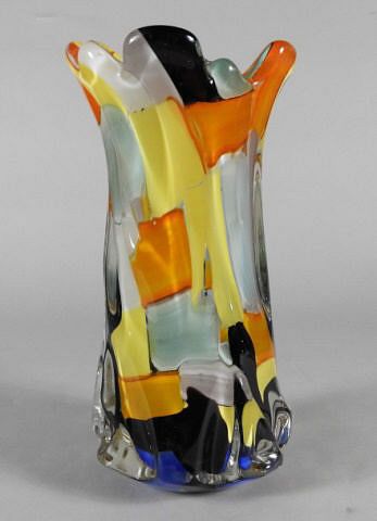 Murano Cased Glass Vase, Ca. 1990