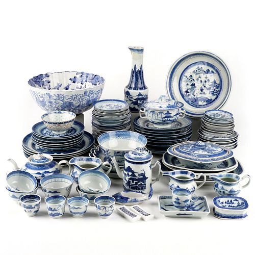 Large Set of 19th C. Chinese Canton Porcelain