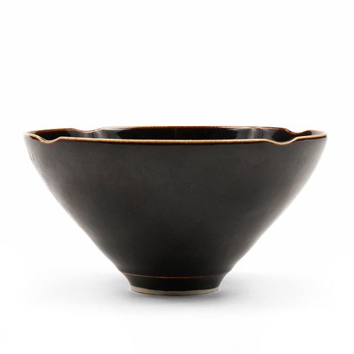 Mingei Black Pottery Tea Bowl - Signed