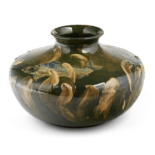 American Limoges Pottery Fish Vase c. 1880s