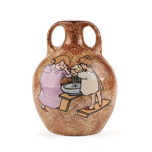Stellmacher Teplitz Austrian Art Nouveau Amphora Pottery Vase