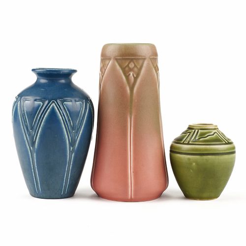 Grp: 3 Rookwood Pottery Arts & Crafts Vases