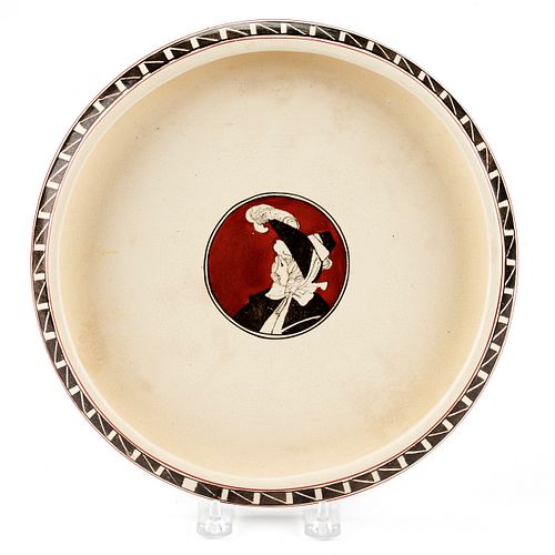 Roseville Pottery Arts & Crafts Era Gibson Girl Creamware Tray