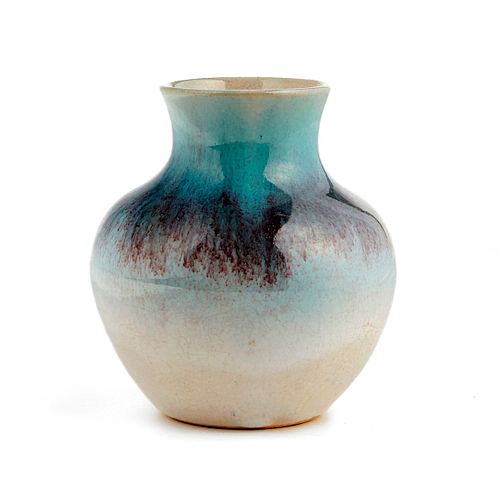1928 Mark Shearwater Pottery Flambe MC Glazed Vase