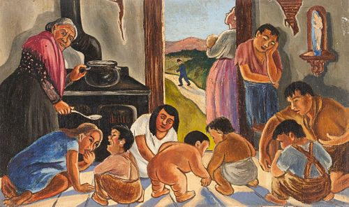 20th c. Mexican School Mural Painting