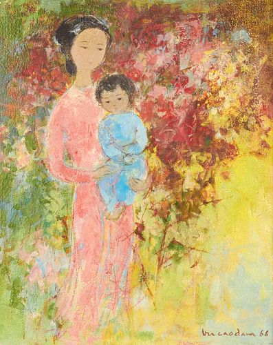 Vu Cao Dam "Maternity" Oil on Canvas