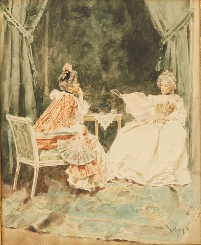 Mariano Fortuny Watercolor on Board
