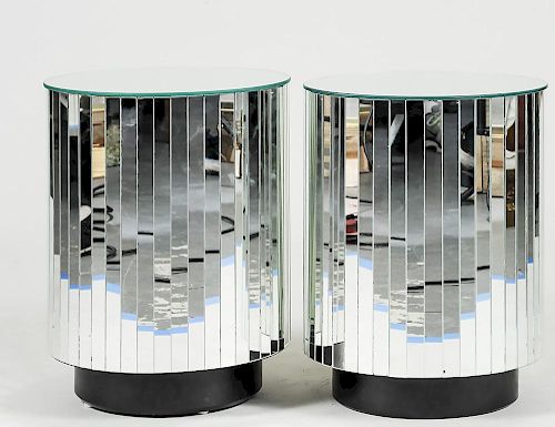 PAIR OF MIRRORED SIDE TABLES
