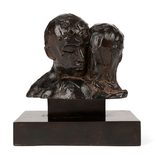 Paul Granlund Couple Embracing Bronze Sculpture