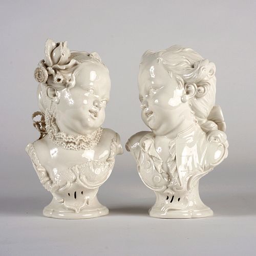 Pair of Nymphenburg Bustelli Busts of Children