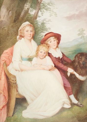 Family Portrait Painting - Signed Patten