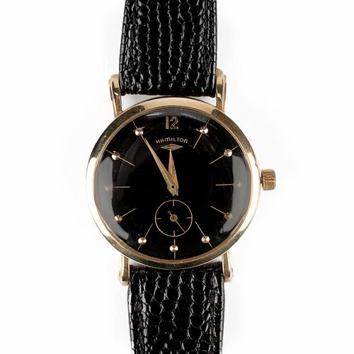 Hamilton 14K Gold Round Wristwatch