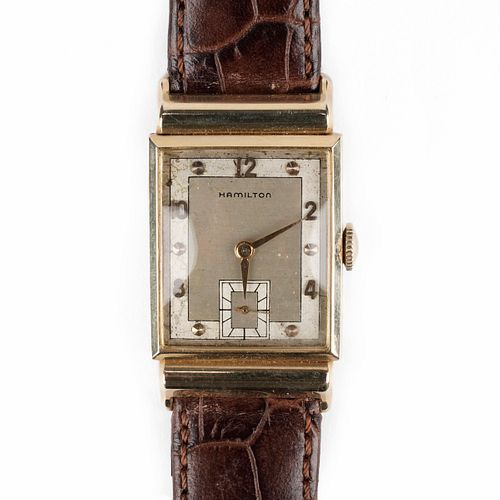 Hamilton 14K Gold Square Wristwatch