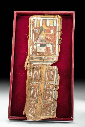 Egyptian Late Dynastic Cartonnage Panel - Anubis