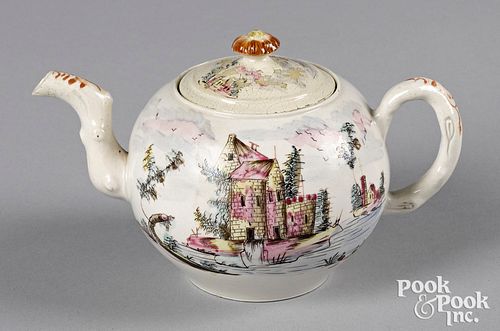 Staffordshire salt glaze stoneware teapot
