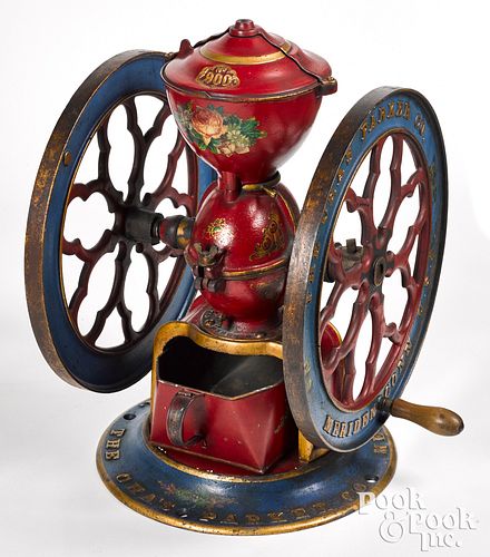 Charles Parker, painted cast iron coffee mill
