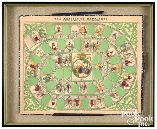 Ives Mansion of Happiness gameboard, ca. 1843