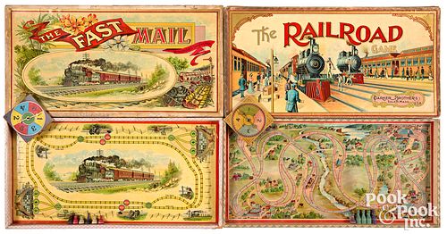 Two early railroad board games, late 19th c.