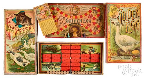 Two early board games, ca. 1900