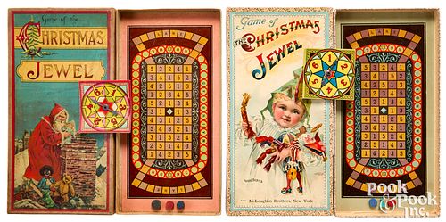 Two McLoughlin Bros. Christmas Jewel Games