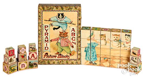 German Pyramid ABC and Picture Blocks, scarce