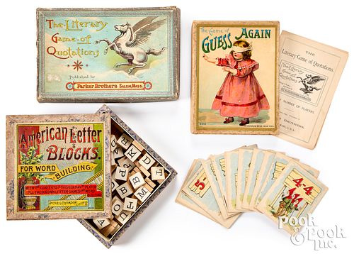 Three Early Letter Block and Card games