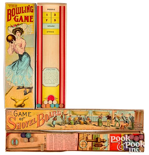 Two board games; Bowling and Shovel Board