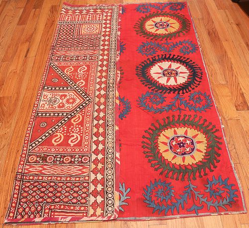 ANTIQUE UZBEK EMBROIDERY TEXTILE 6 ft 8 in x 5 ft 6 in (2.03 m x 1.68 m)