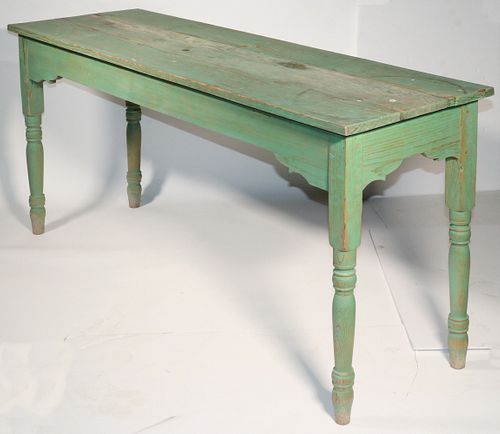 GREEN PAINTED RECTANGULAR TABLE