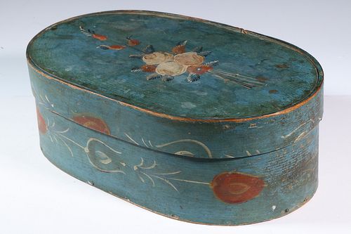 OVAL PAINTED PINE BRIDE'S BOX