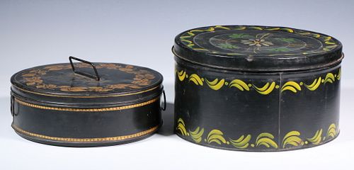 (2) PAINTED TIN BOXES