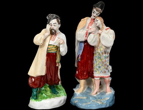 TWO RUSSIAN PORCELAIN FIGURES