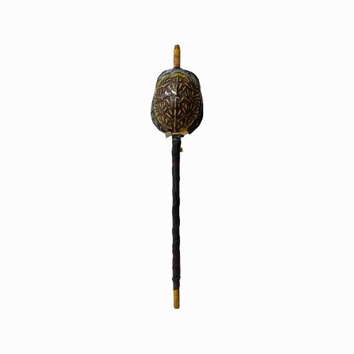 Native American Plains Indian Stick Turtle Rattle
