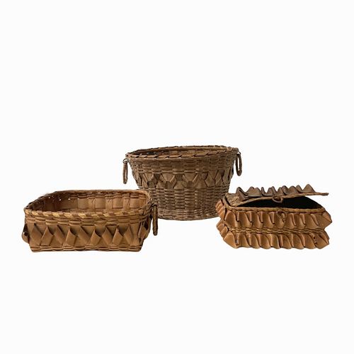 (3) Fancy Baskets Porcupine Curls (1880-1920)