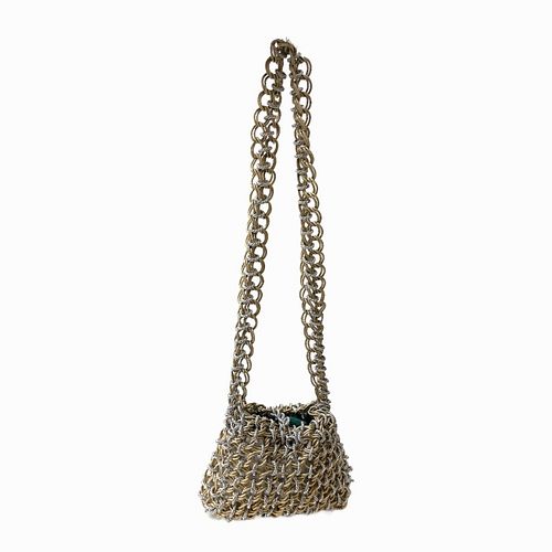 Vintage Raoul Calabro Silver & Gold Chain Link Bag