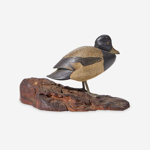 Allen J. King (1878-1963) Carved and painted miniature Scaup, North Scituate, RI, circa 1950