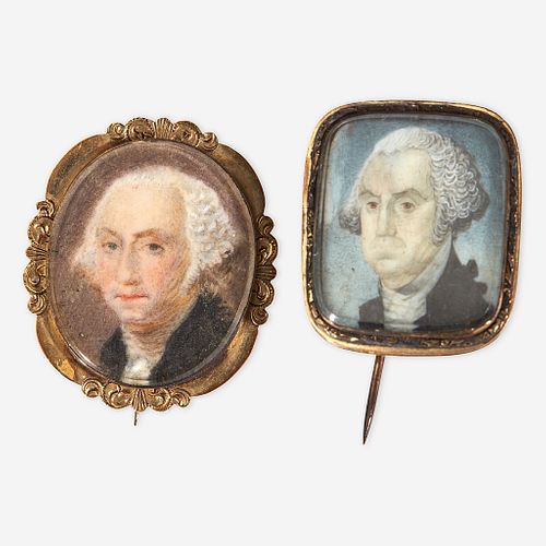 Two commemorative portrait miniatures of George Washington first half 19th century
