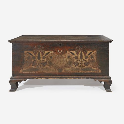 A Chippendale painted and decorated blanket chest Northampton County (now Lehigh County), PA, dated, "1781"